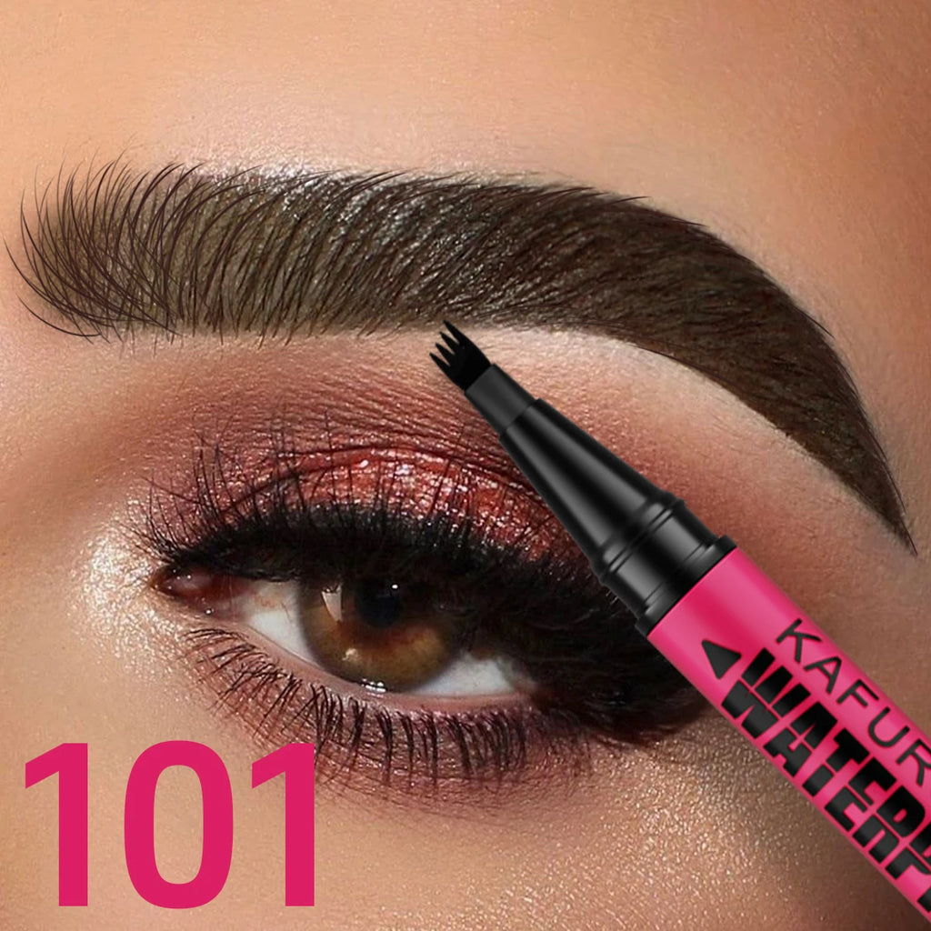 3-color Waterproof eyebrow pen, microblading eyebrow pencil with 4 split head, natural looking brows eye makeup cosmetics gifts