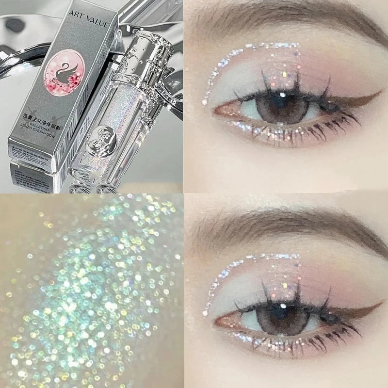 Art Value Balletism Glitter Liquid Eyeshadow Pearlescent Sequins Pearly Sparkling High Gloss Eyeliner Lying Silkworm Makeup