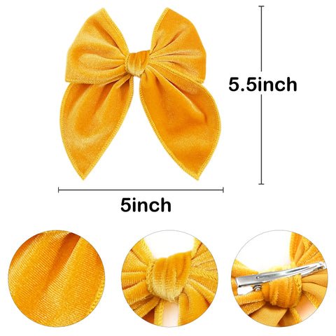 4/5Pcs Cotton Bow Hair Clips Baby Girls Women Large Sailor Head Bows Accessories Hair Grips for Kids Christmas Hair Bow