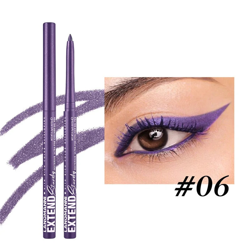 Waterproof Eyeliner Gel Pencil Gold Brown Lying Silkworm Pen Soft Easy Wear High Pigment Matte Eyeliner Lasting Shiny Eye Makeup