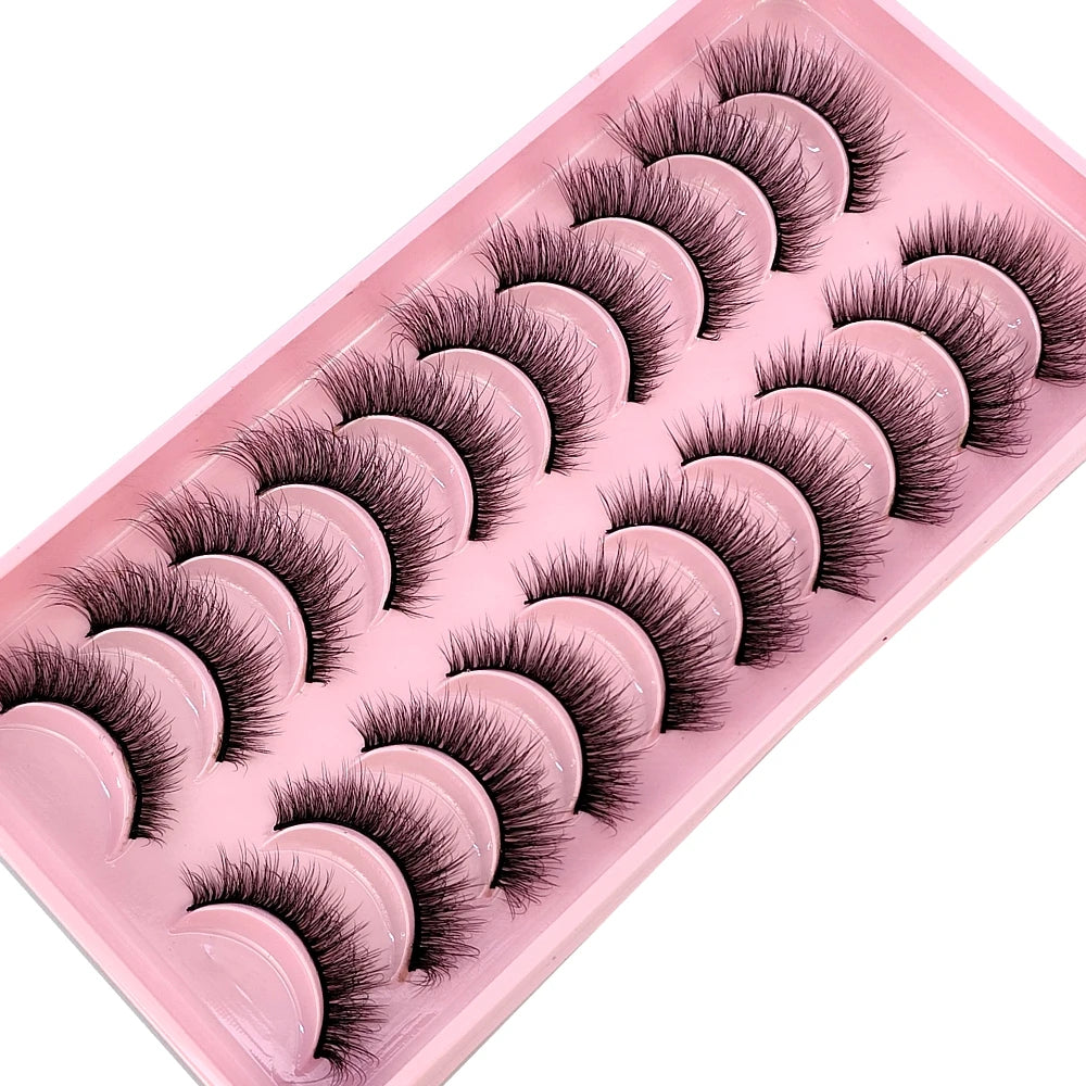 10 pairs of Russian striped eyelashes fluffy artificial mink eyelashes 3D fake eyelashes Russian curly eyelashes fake eyelashes