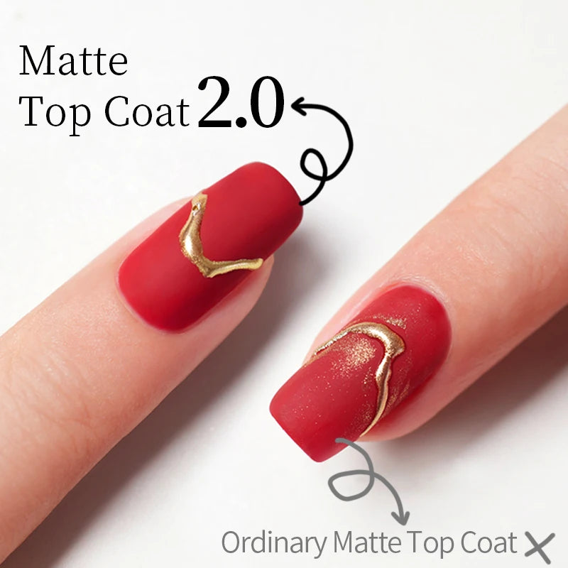 AWStorG 15ml Matt Top Coat 2.0 Non-stick Powder Nail Polish Varnish Semi Permanent Soak Off Gel Nail Polish Manicure Art