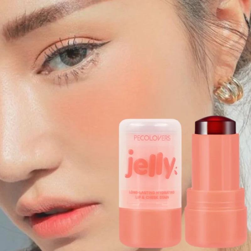 Rouge Jelly Eye Lipstick Blush Stick 3-in-1 Makeup Lip Gloss Cheek Moisturizing Natural Lasting Contour Stick Cosmetics