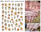 Nail Art Sticker Angel Flower Pattern Stickers Cupid Self-Adhesive Nail Decals Stickers Decoration Press on Nails Accessories