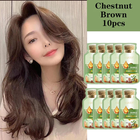 Pure Natural Herbal Hair Dye Shampoo Change Hair Color Cover Gray Hair White Hair Treatment Bubble Plant Hair Dye Hair Care
