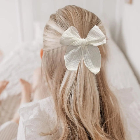 4/5Pcs Cotton Bow Hair Clips Baby Girls Women Large Sailor Head Bows Accessories Hair Grips for Kids Christmas Hair Bow