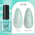 LILYCUTE 7ml Metallic Gel Nail Polish Red Chrome Effect Soak Off UV Gel Varnish Semi Permanent Nail Art Manicure Base Top Coat