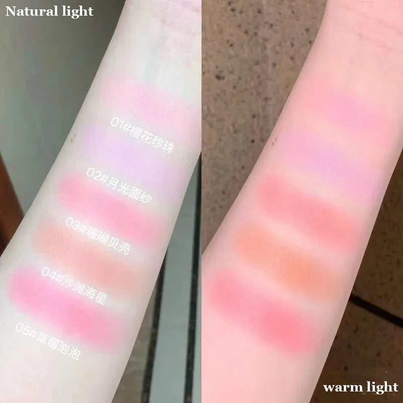 Flower Knows Strawberry Rococo Series Embossed Blush Fine Powder Makeup Smooth Long-Lasting Blusher Face Enhancing Makeup Color
