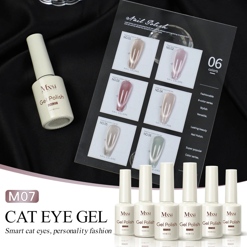 Magnetic Cat Eye Gel Nail Polish Set Red Pink UV Soak Off Gel Varnish Crystal 15ml Cat Eye Gel Lacquer Art Nails With Display