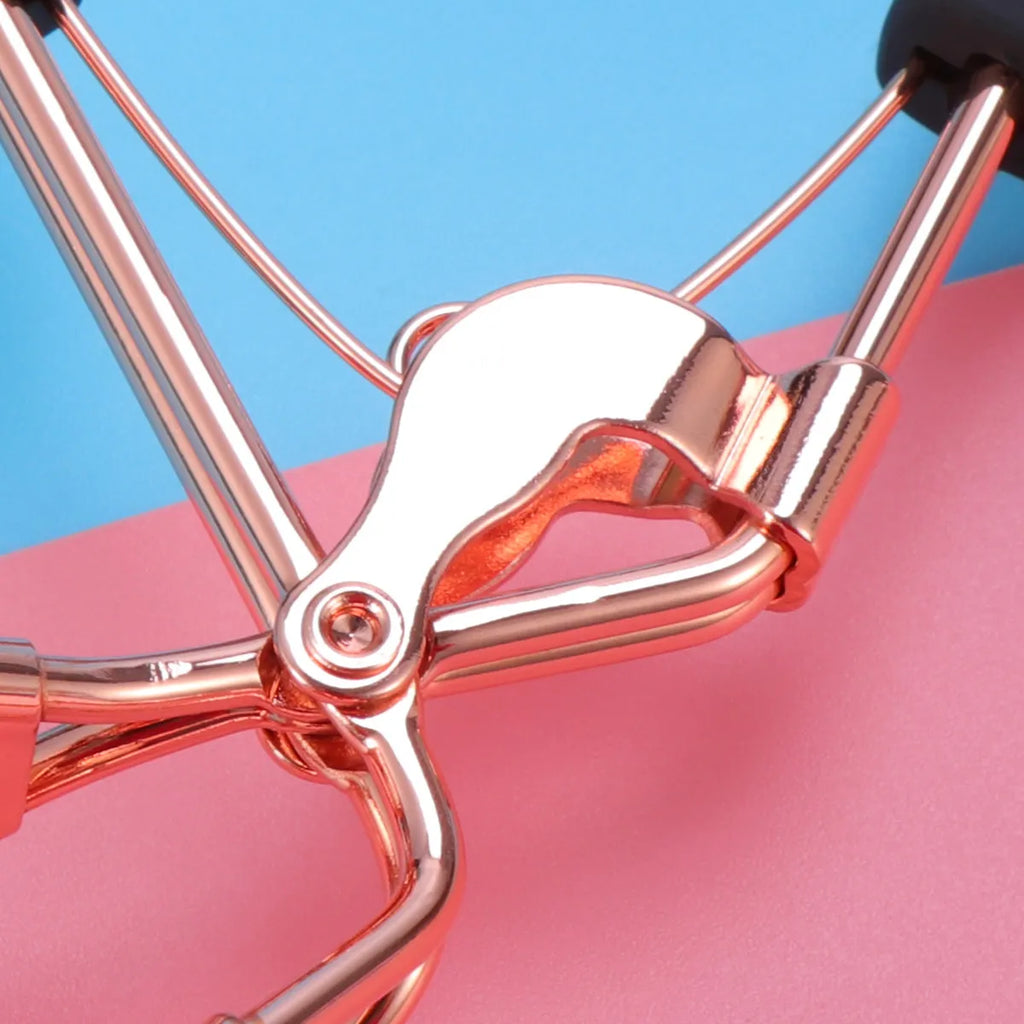 Eyelash Curler Rose Stainless Steel Lash Curler Tool with Soft Rubber Pad Anti Slip Grip Flexible Strong Spring
