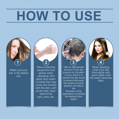 Caviar Protein Hair Dye Shampoo Gray White Hair Color Treatment Smoothing Nourishing Fast Natural Herbal Color Hair Cream 500ml