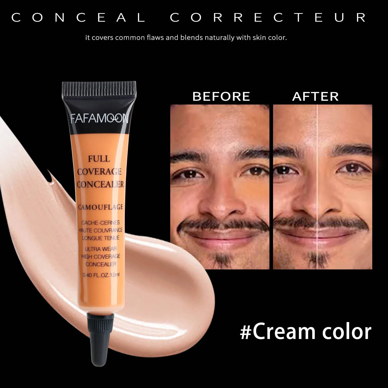 Full Coverage Waterproof Liquid Concealer LongLasting Oil Control Green Purple Orange Contour Matte Nude Facial Concealer Makeup
