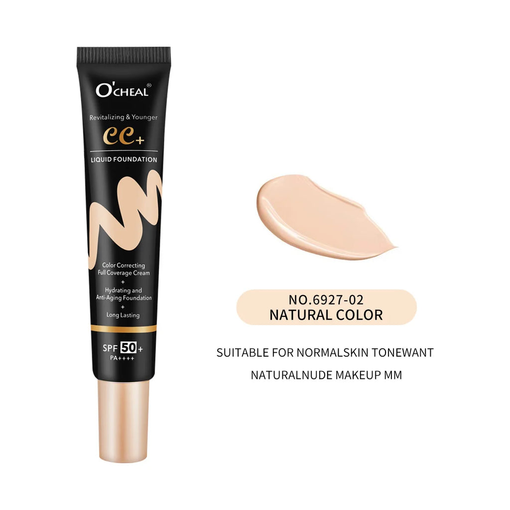 Ocheal 30g BB/CC sunscreen Cream SPF 50/PA+++ Facial Liquid Foundation Cream Long Lasting Coverage Oil Free All Skin Makeup