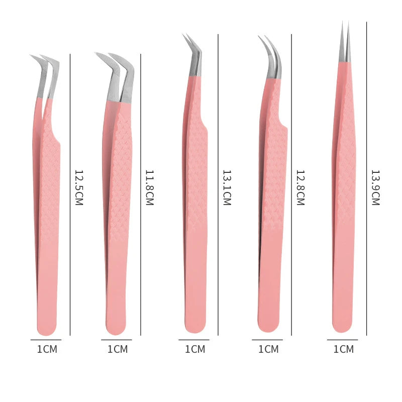 1PC Anti-static Precision Fiber Tip Tweezer Eyelash Extension Eyebrow Set Stainless Steel Beauty Precision Tweezers Makeup Tools