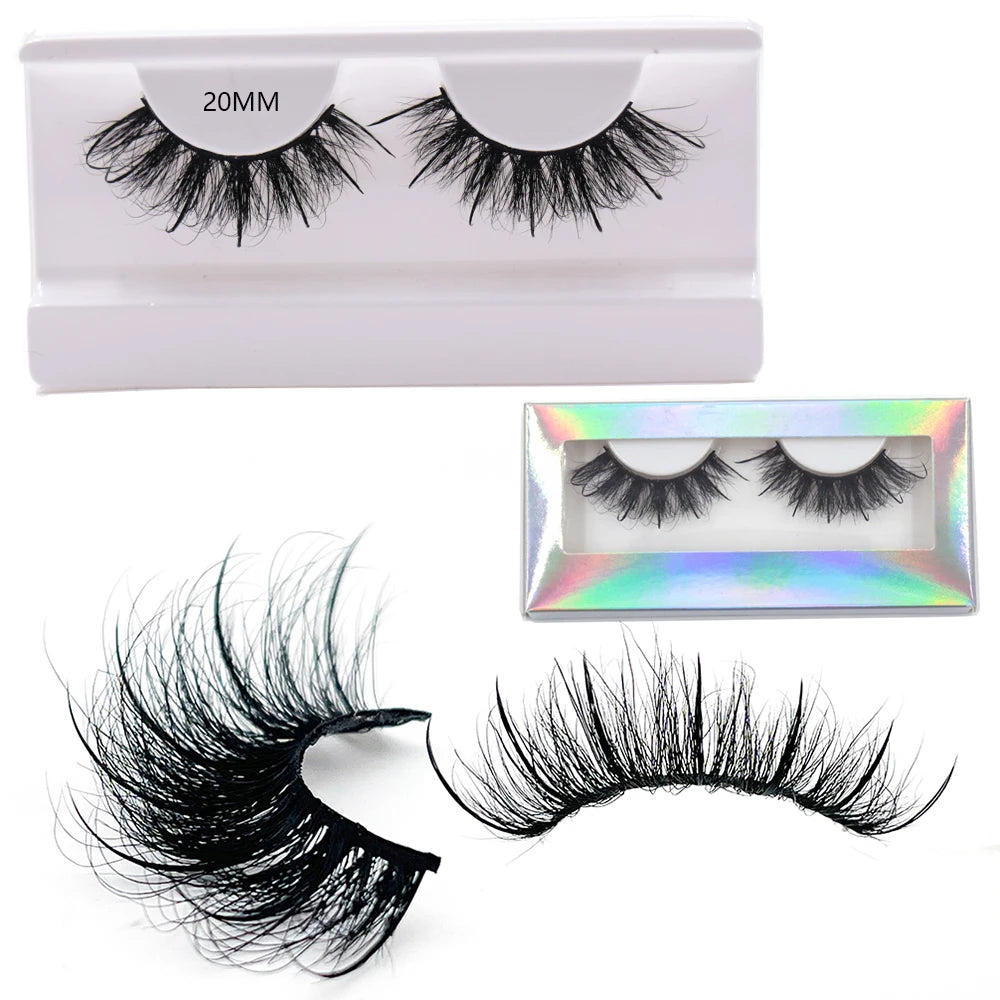 New Spike Real Mink Lashes High Quality 16mm 18mm 20mm 25mm Volume Fluffy Wispy Strip Lashes Suppliers Wholesale Mink Eyelashes