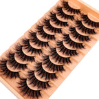 10 pairs of Russian striped eyelashes fluffy artificial mink eyelashes 3D fake eyelashes Russian curly eyelashes fake eyelashes