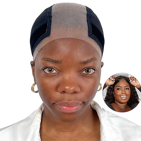 2025 New Lace Wig Cap With Grip Band For Keeping Wigs In Place, 4x5 Wider Transparent Lace For Lace Front Wig
