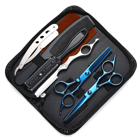 Hair Scissors 6" JP Stainless Hairdressing Scissors Barber Shop Hair Cutting Scissors Thinning Shears Haircut Set