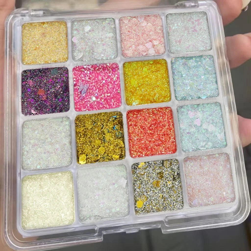 Sixteen-color sparkling magic eyeshadow palette, pearl matte bright ground color, Korean makeup eyeshadow stage performance