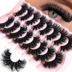 HBZGTLAD 5/8 Pairs of Natural Russian Striped Mink Lashes 3D False Lashes Volume Wavy False Lashes Eyelash Extensions Makeup