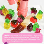 2PCS Jelly Lip&Cheek Tint Set 2 in1 Blush Lip Gloss Stick Hydrating Long-Lasting Refreshing Face Contouring Cream Stick