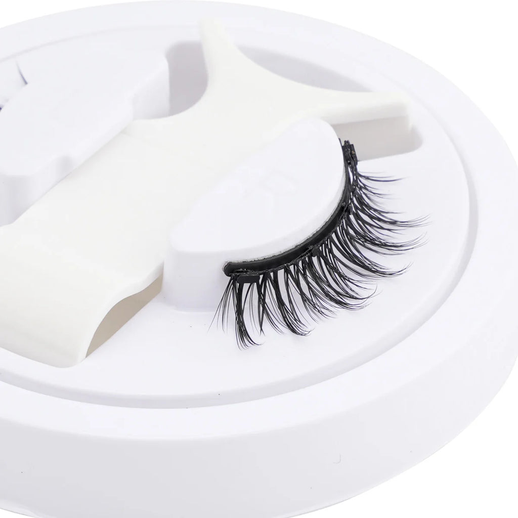 Hot Magnetic Eyelashes Set 1 Pair Reusable No Glue Needed False Eyelashes with Magnetic Tweezers Curly Faux Lashes Makeup Tool