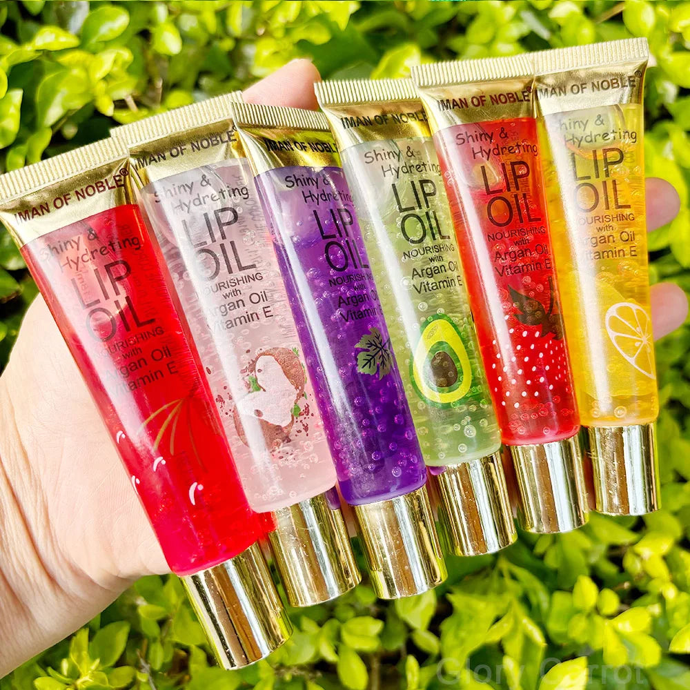 6pcs Fruit Flavor Lip Gloss Set Vitamin E Clear Moisturizing Longlasting Lip Gloss Girls Lip Care Lip Oil Kawaii Lips Makeup