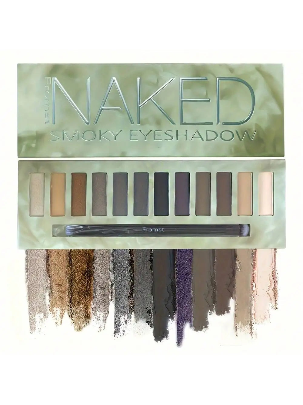 12-color eyeshadow palette, mirror packaging, pearlescent shimmer, stage makeup effect, long-lasting, easy to apply, waterproof