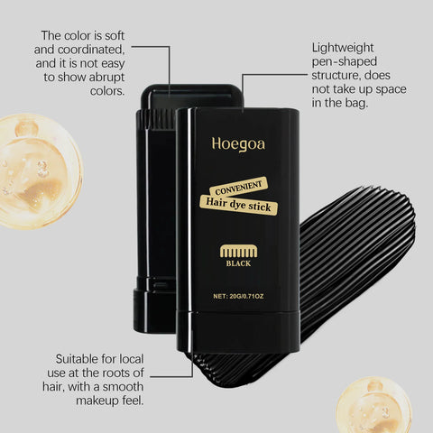 Hoegoa Black Colours Hair Dye Stick One-Time Strong Molding Temporary Cosplay For Men Women Permanent Hair Dying Cream with Comb