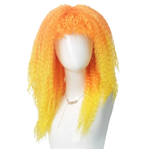 Fashion Colorful Gradient Fluffy Short Hair Multicolor Synthetic Fiber Wig April Fool's Day Halloween Christmas Party