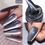 BORN PRETTY 10ml Dark Red Cat Magnetic Gel Nail Polish for Winter Nails DIY Jelly Glass Silver-Light Varnis Semi Permanent