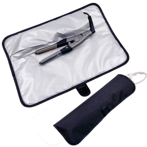 Hair Straightener Mat&Pouch Curling Iron Carrying Case Hair Curler Iron Pouch Heat Resistant Mat For Hair Styling Accessories