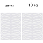 10Pcs Disposable Eyebrow Stencil Sticker Grooming Brow Shaper Template Eyebrow Tattoo Tint Airbrush Auxiliary Make Up Tool