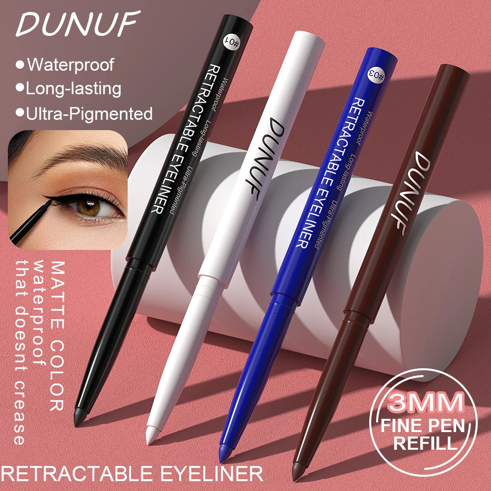 Waterproof Matte Blue Eyeliner Gel Pencil Ultra-fine Smooth Quick Dry Non-Smudge Easy Wear Black Brown White Eyeliner Pen Makeup