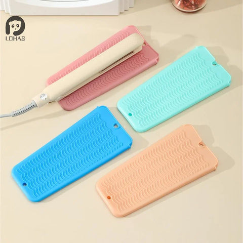 1PC Silicone Hair Curling Wand Cover Hair Straightener Storage Bag Hairdressing Curling Iron Insulation Mat Heat Resistant Pouch
