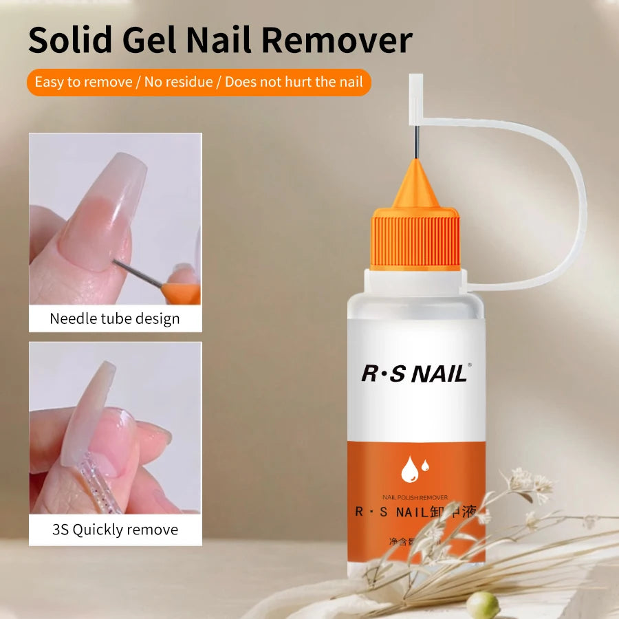 RSNAIL 15ml Syringe Nail Remover Quick&Easy to Use for Press-On Nails, Fake Nails Can't Remove Gel-Base Glue Or Gel Nail Polish
