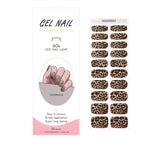 Leopard Semi-Cured Gel Nail Strips Simple Transparent Color Adhesive Long Lasting Gel Nail Stickers Harden In UV Lamp Need