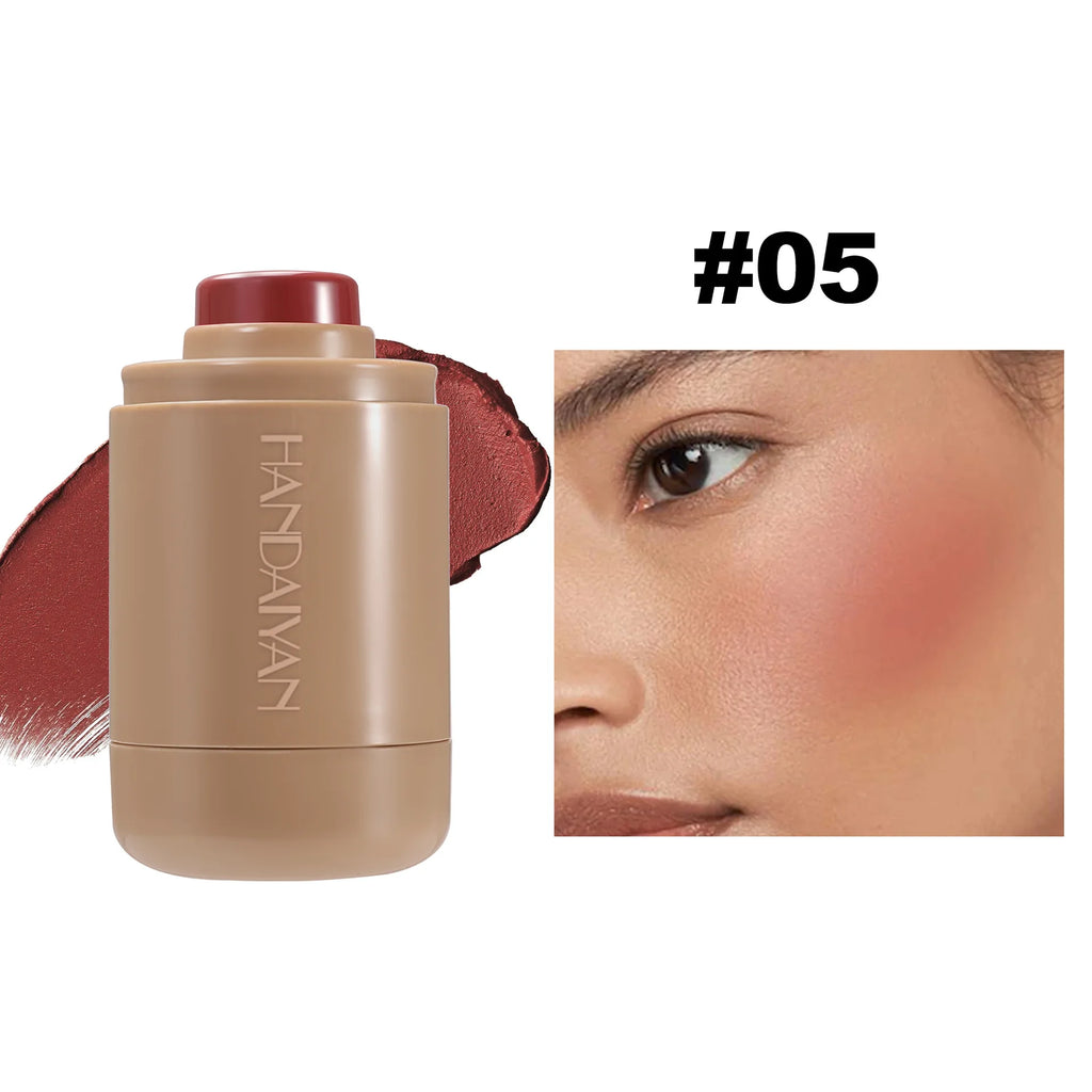 Multifunctional Cream Blush Stick Silky Lip Cheek Blusher Natural Blend Long Lasting Waterproof Portable Makeup Compact Trendy