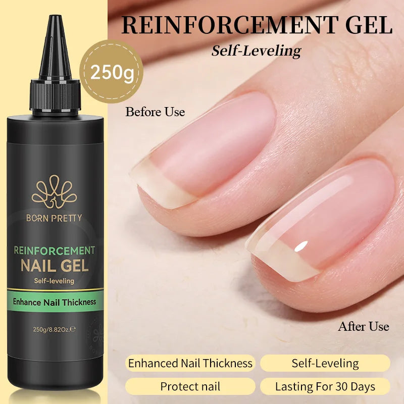 BORN PRETTY 250g Jelly Milky White Pink Translucent Nude Gel Polish Refilled Package Semi Permanent Soak Off UV Nail Art Varnish