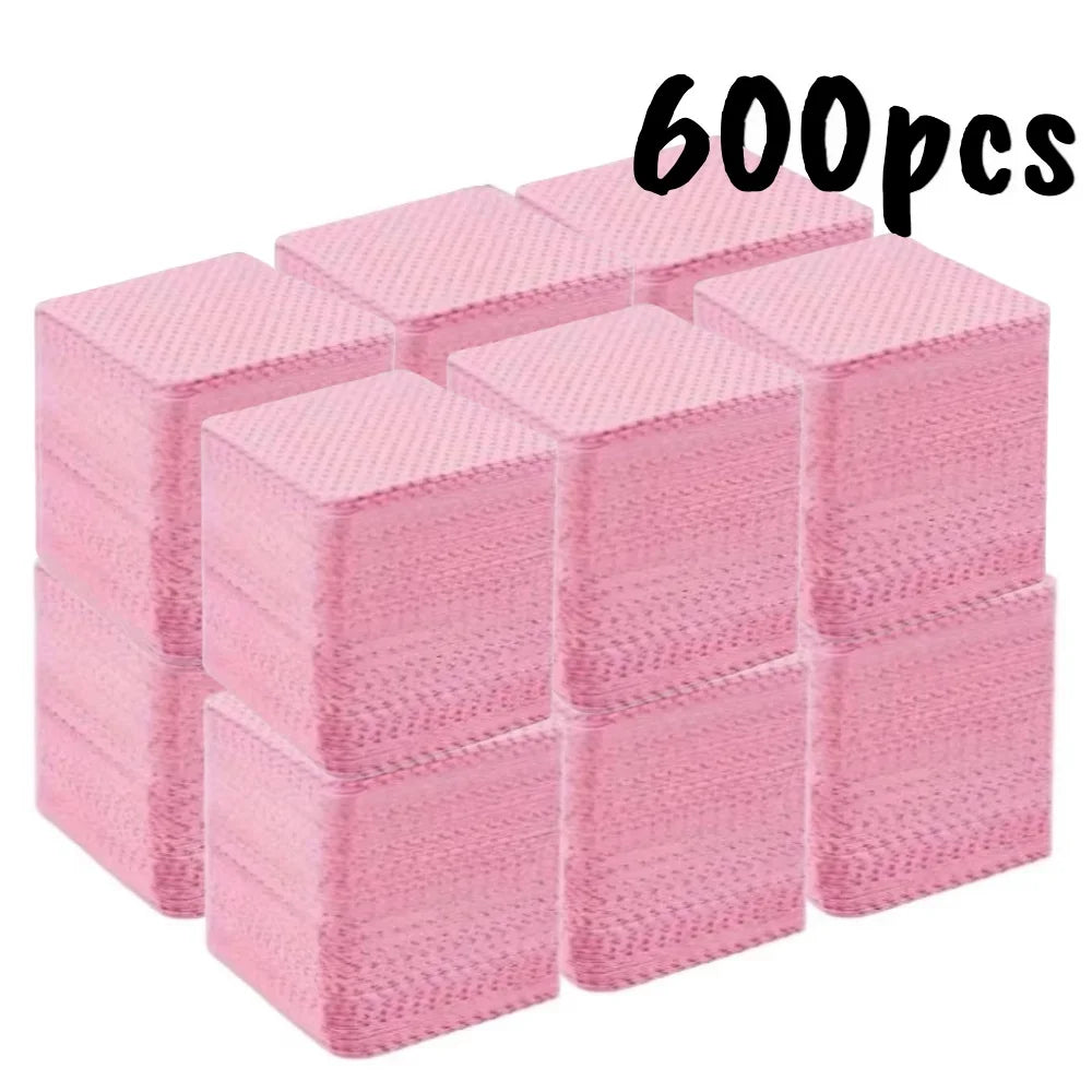 20-600pcs Lint-Free Nail Wipes Gel Cleansing Tissues Aluminum-Free Nail Polish Remover Pads for Nail Beauty Cleaning Care Tool