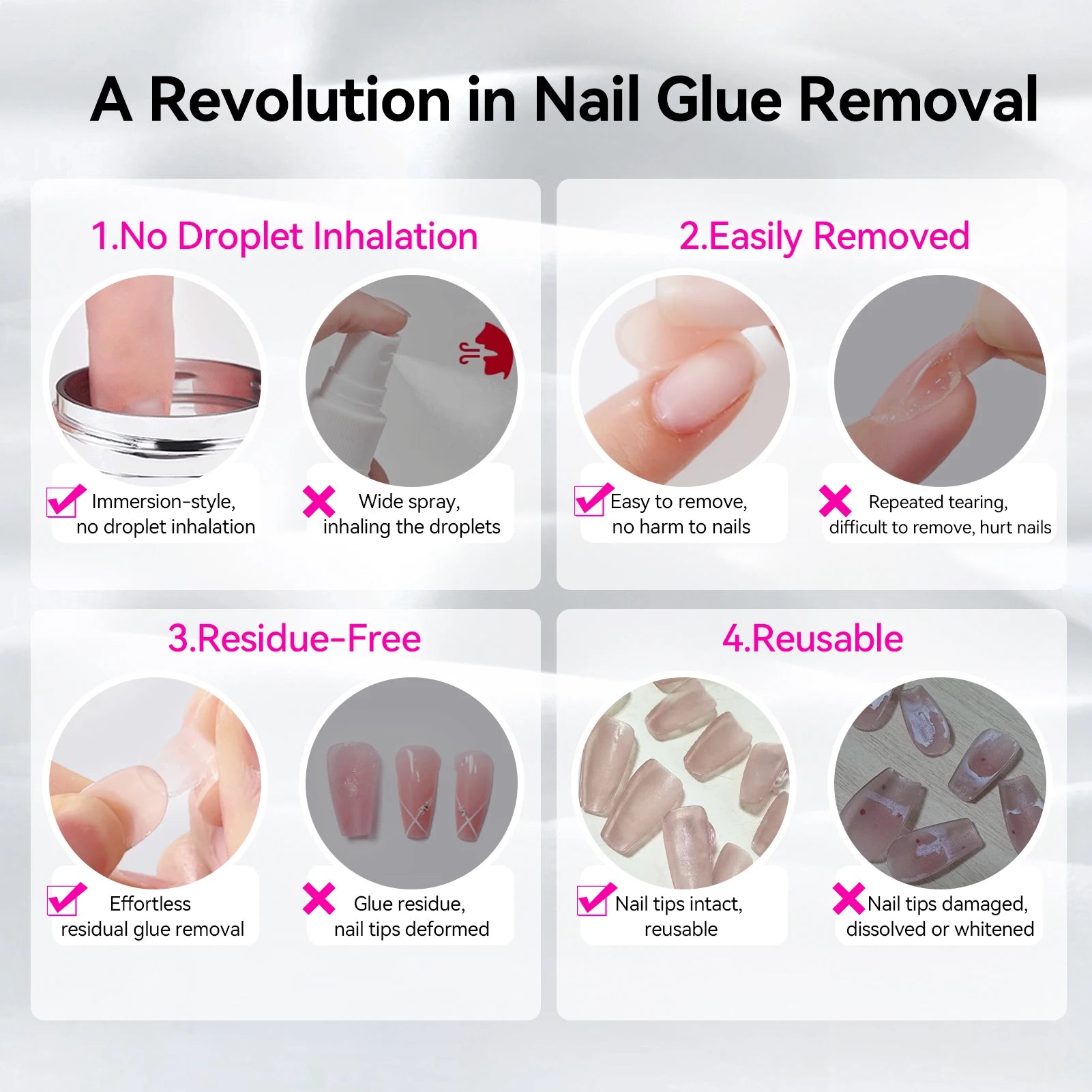 BORN PRETTY 80ml Press-On Nail Debonder 5S Quick Remover False Nail Tips Debonder Removing Glue Faster Dissolve Liquid Manicure