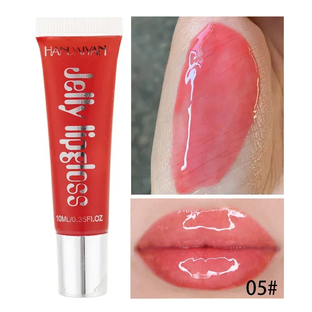 Moisturizing Gloss Plumping Lip Gloss Lip Plumper Makeup Glitter Nutritious Liquid Lipstick Cherry Jelly Oil Clear Lip Gloss