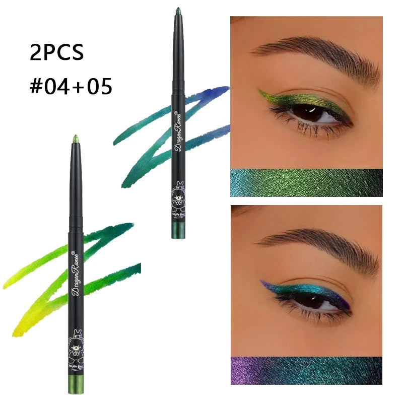 Chameleon Eyeliner Gel Pen Waterproof Shiny Chrome Eye Shadow Liner Pencil Glitter Pearl Green Gold Lying Silkworm Eyes Makeup