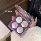 Planet Four-color Diamond Glitter Eyeshadow Palette Aurora Purple Metallic Shimmering Baked Powder Highlighter Eye Shadow Makeup