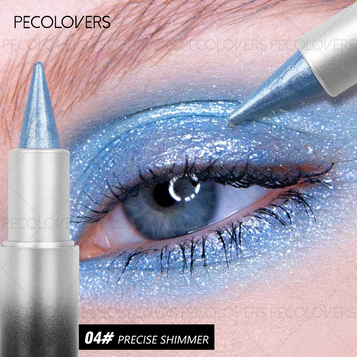 1PC Monochrome Glitter Eyeliner and Eyeshadow Pencil - Waterproof, Portable, Cutting-edge Design, Perfect Holiday Gift for Girls
