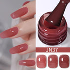 BORN PRETTY 10ml Translucent Jelly Nude Gel Nail Polish Colorful  Varnish Semi Permanent UV LED Nail Art  Manicure Gel