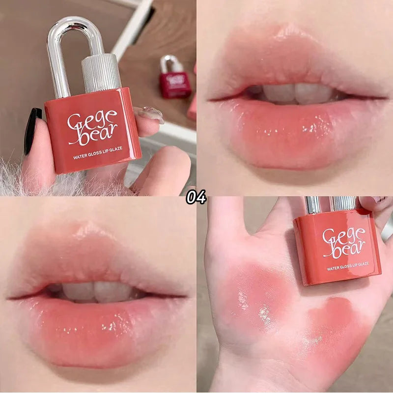 Gege Bear Lockheart Sweet Color Water-Gloss Lip Gloss-Vibrant Colors, Easy to Apply with Non-Long-Lasting Hydration