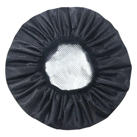 Adjustable Double Layer Satin Bonnet Nightcap Doubleside Women Round Shower Caps Night Sleep Polyester Hat Solid Black Lining