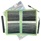 New 624 Cluster Lashes Kit 5D Fluffy Thick Eyelash Extension Kit Volume Mixed Tray Faux Mink Lashes Lash Extension DIY Kit ﻿