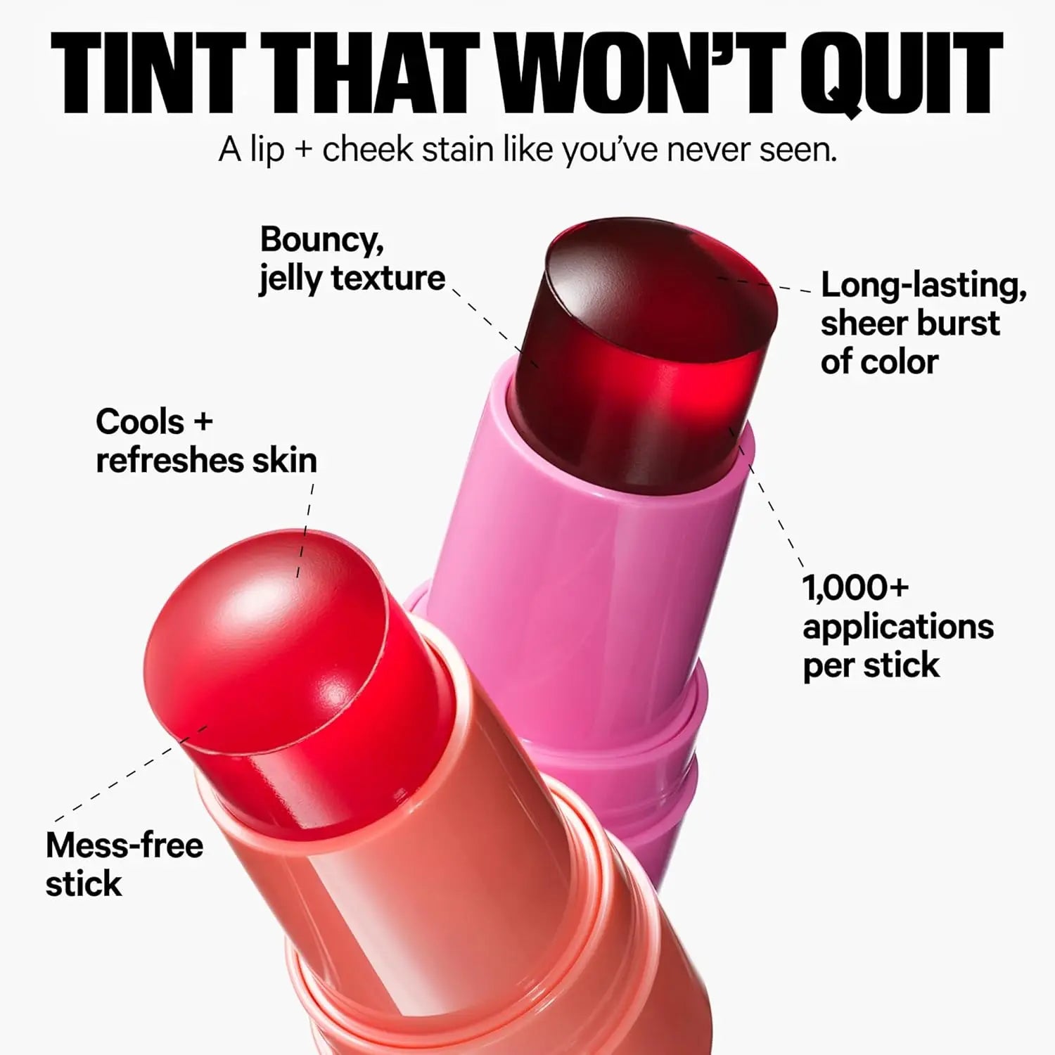 4 Colors Jelly Blush Stick Lip Balm Eyeshadow 3-in-1 Multi-Use Matte Blush Moisturize Brighten Lip Gloss Multi-Use Blush Makeup